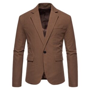V-Neck Suede Single-Button Coat